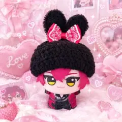 黒ピンク馬耳ぬいぐるみ 8cm無属性ぬいぐるみ - メルカリ