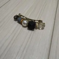 幾何学的ビーズ付きヘアピン　ヘアバレッタ