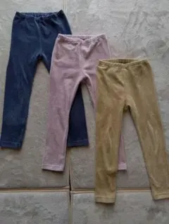 ユニクロ　ベビー　110　リブ素材 レギンス 3色セット