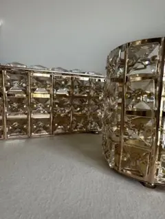 クリスタル風ティッシュボックス　メイクブラシペン立て