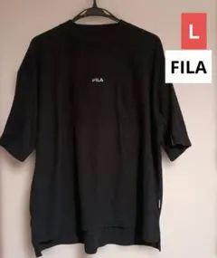 FILA 半袖Tシャツ ブラック ロゴ刺繍　Ｌ