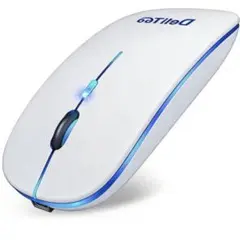 【静音・無線】極薄デザイン ワイヤレスマウス 7色LED出張 オフィス