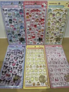 【正規品】サンリオ第二弾、ミニ　ボンボンドロップシール　6枚セット