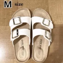コンフォートサンダル　ダブルバックルサンダル ホワイト 白　M