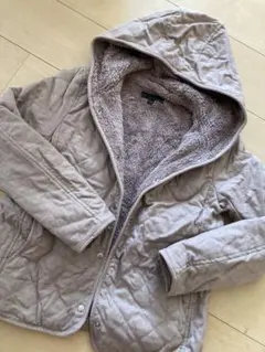 UNIQLO フード付きキルティングジャケット S ベージュ