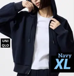 (1)新品 ユニクロドライスウェットフルジップパーカ XL ネイビー