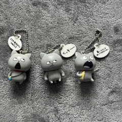 にしむらゆうじ　わるめのねこ　カプセルトイ 3体セット ストラップ付き