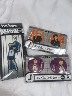 ハイキュー!! happyくじ アクリルキーホルダー&缶バッジ 3個セット