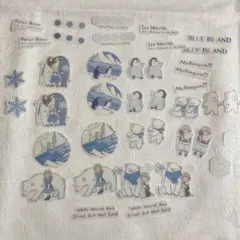 ブルー ステッカー 可愛い アニマル シール 40枚 ヘルメットステッカー