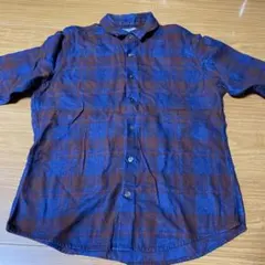 417EDIFICEインディゴチェックフランネルシャツ