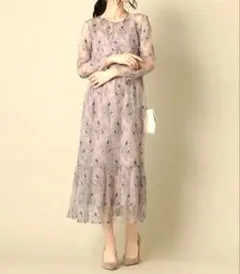 SHIPS シップス レースフレアワンピース パーティードレス