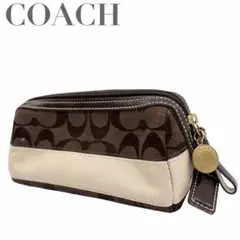 COACH コーチ ポーチ シグネチャー 8.179 キャンバス ブラウン