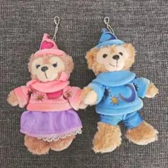 【美品】ディズニー　ダッフィー　シェリーメイ 10周年 ぬいぐるみ バッジ