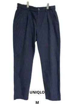 UNIQLO タック　ピンストライプパンツ　M 紺