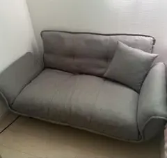 日本製　2人掛けソファ　コンパクトカウチソファ　布張りタイプ