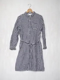 【値下げ】エリフェ　コットン　リネン　前開き　ワンピース　ナチュラル系