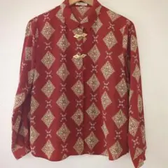 1点物 昭和レトロ ヴィンテージ ブラウス おしゃれボタンシャツ希少