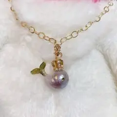 淡水バロックパール魚モチーフペンダントトップ　スワロフスキーストーン