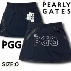 0 定2.4万 PGG 接触冷感 ビッグロゴ ナイロン ストレッチ スカート 紺