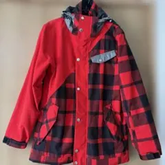 JEWEL スノーボードジャケット M チェック 赤 黒 レッド ブラック
