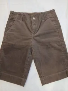 ブラウン コーデュロイ ショートパンツ