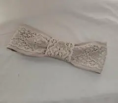 レースとコットンのヘアバンド