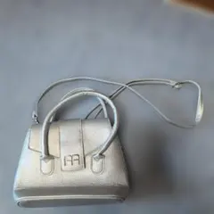 シルバー FA ロゴ ハンドバッグ