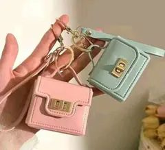 ミニレザーバッグ❤️キーホルダーキーチェーンチャーム❤️イヤホン収納ケース