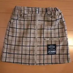 emu様　SISTER JENNI 前ZIP チェックスカート 130cm