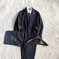 極美品>LARDINI easy wear 新ロゴ ネイビー ウールスーツ46 - メルカリ