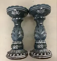 リーフピラー キャンドルホルダー キャンドルスタンドセット ブルー