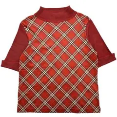 Burberry GOLF 半袖 ハイネック チェック柄 リブニット レッドのサムネイル