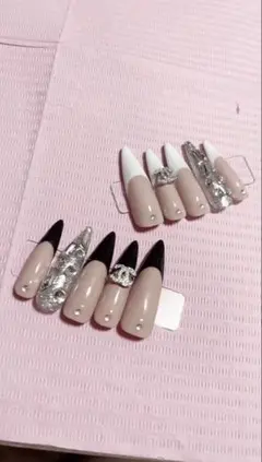 ロングスティレット型ネイルチップ 10個セット