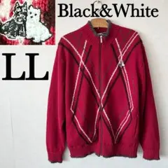 【美品】Black&White SPORT フルジップ ニット ブルゾン