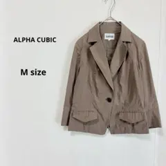 ALPHA CUBIC テーラードジャケット　M ブラウン　七分袖のサムネイル