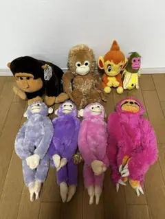 【値下げ ¥4,000】猿キャラクター まとめ売り ぬいぐるみ 8体セット