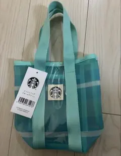 【新品未使用】スターバックス　メッシュバッグ　スモールグリーンのサムネイル