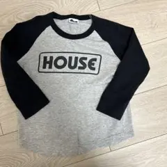 HOUSE ロゴ入り 長袖カットソー グレー/黒