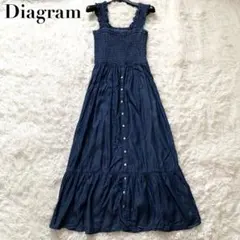 未使用級✨ダイアグラム キャミワンピース ロング デニム フリル ティアード