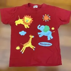 moujonjon 赤・動物Tシャツ 100cm