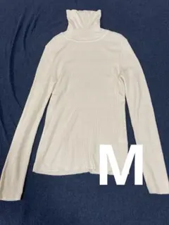 GU ジーユー　リブタートルネックセーター M