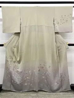 作家物 訪問着 手描き 一つ紋 正絹 躾糸付き パールトーン加工済