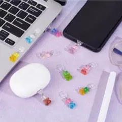 携帯Type C充電穴キャップ ペンダント 保護カバー スマートフォン用ピンク