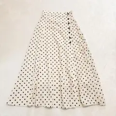 エヌナチュラルビューティーベイシック ドット柄フレアスカート フロントボタン 夏のサムネイル