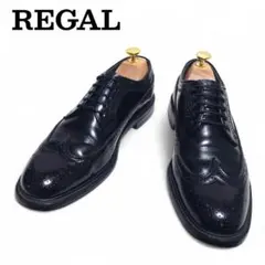リーガル ウイングチップ 黒 レザーシューズ 24.5EE 革靴