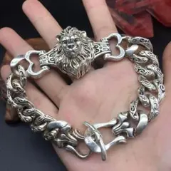 新品 ライオンデザイン シルバーブレスレット