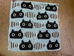Atsuko Matano 黒猫と魚のタオルハンカチ