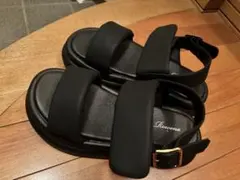 24.5cm ヒラキ レディース 厚底サンダル ブラックのサムネイル