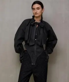 最終値下Ruffle Shirt Bodysuit/ラッフルシャツボディスーツのサムネイル