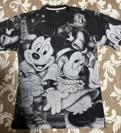90s00s ディズニー 総柄tシャツ ブラック L相当 ミッキー&ミニーのサムネイル